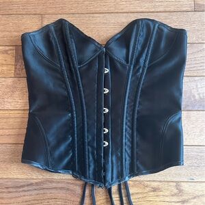Agent Provocateur Black Satin Corset Top